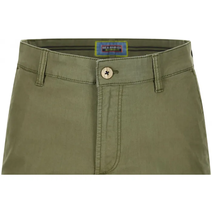 Sea Barrier Pantaloncini chino uomo in cotone elasticizzato Olive