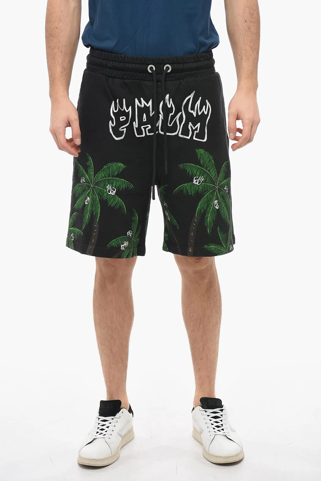 Shorts in Jersey PALMS&SKULL con Stampa