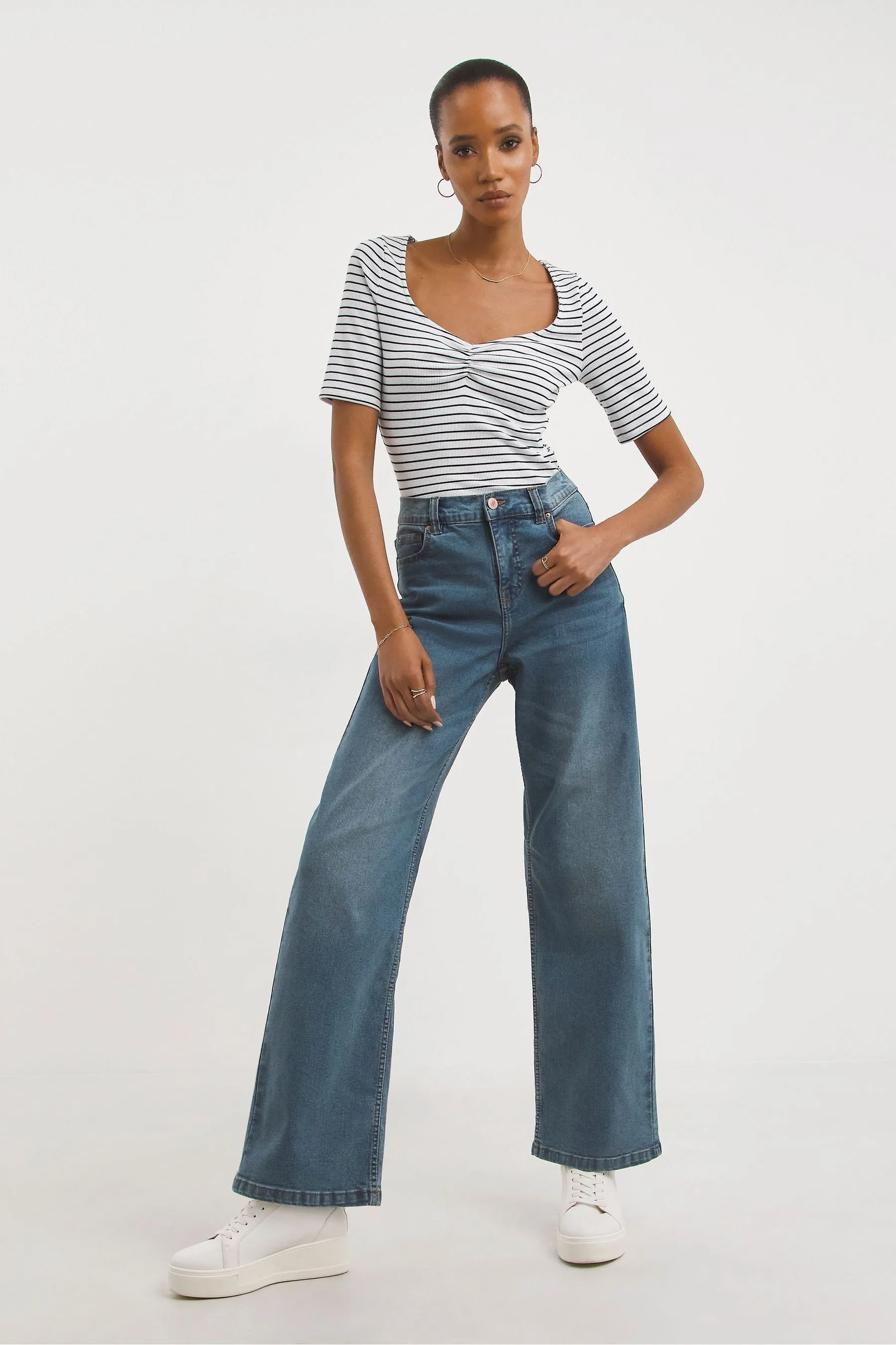 Simply Be 24/7 Wide Leg Jeans    