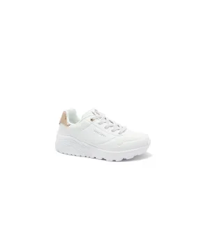 SKECHERS 310384L UNO LITE white bianco scarpe bambina sneakers lacci memory foam