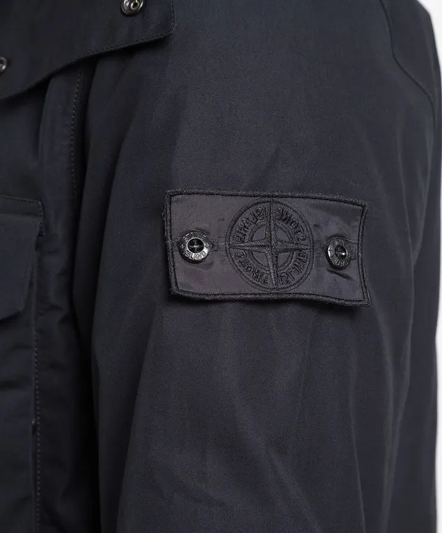 Stone Island Piumino nero con patch logo MO7715437F1