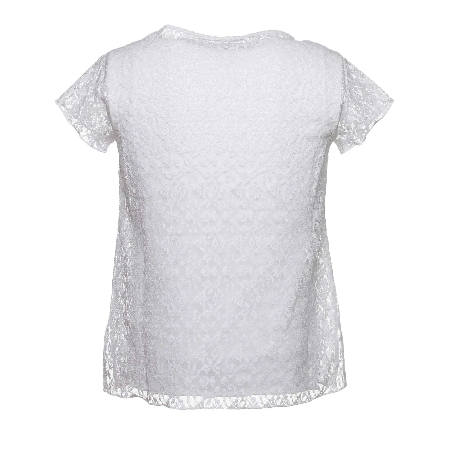 T-Shirt Bianca Con Ricamo Ancora