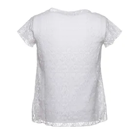 T-Shirt Bianca Con Ricamo Ancora