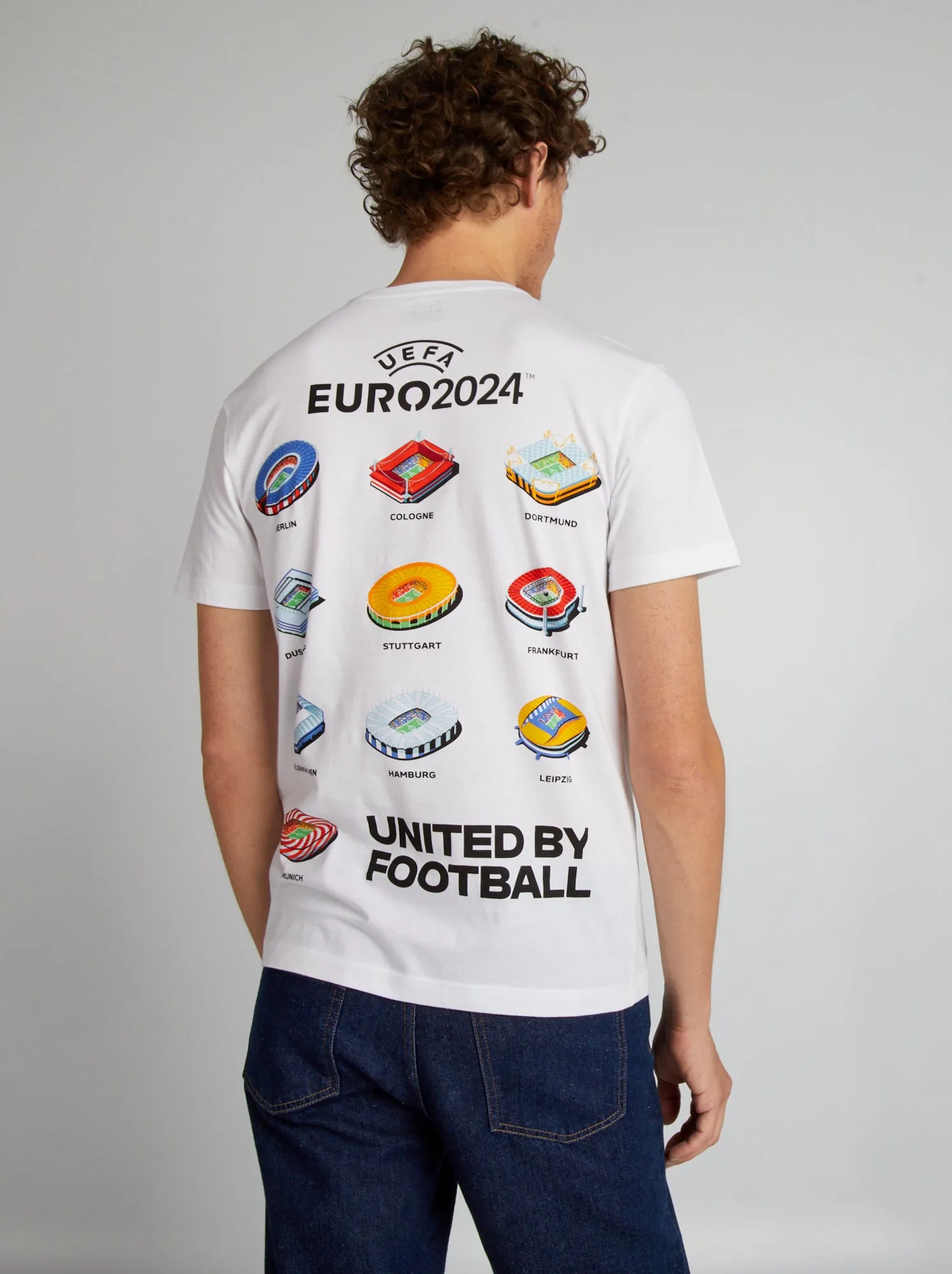 T-shirt in cotone a maniche corte 'Euro 2024' - BIANCO