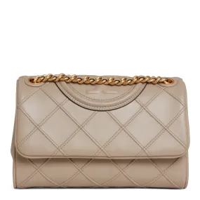 TORY BURCH  Borsa piccola Fleming in pelle beige