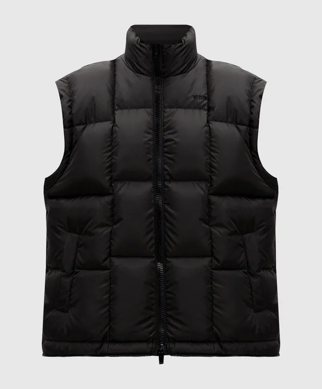 Vetements Gilet in piumino nero con ricamo logo UA65JA105BW