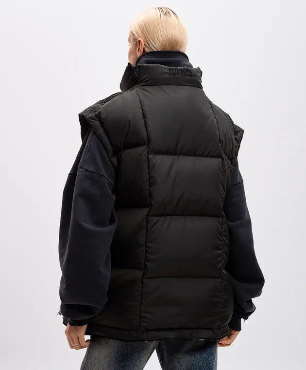 Vetements Gilet in piumino nero con ricamo logo UA65JA105BW