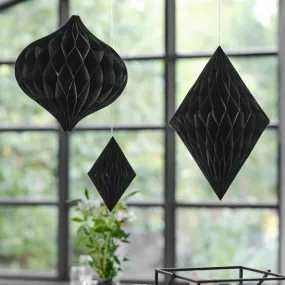 XX appendiabiti da soffitto a sfera a nido d'ape nero opaco
